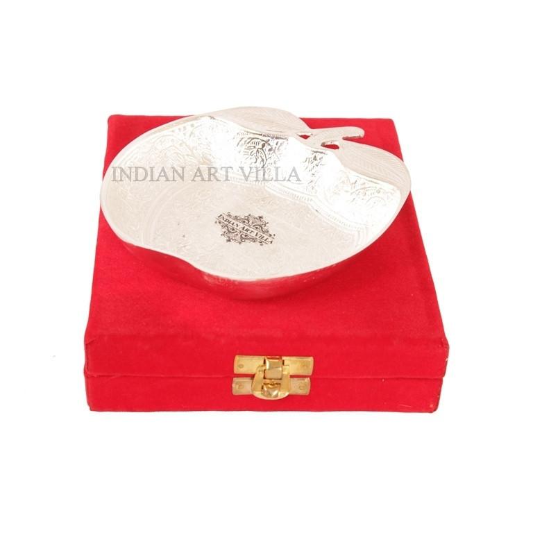Silver Plated Apple Shape Deep Dish Bowl with Gift Box