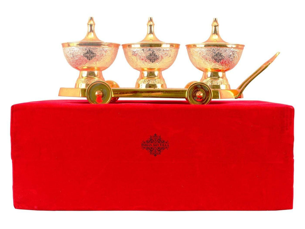 Silver Plated Gold Polished Dry Fruits Bowl Trolley Silver Plated Bowls Indian Art Villa