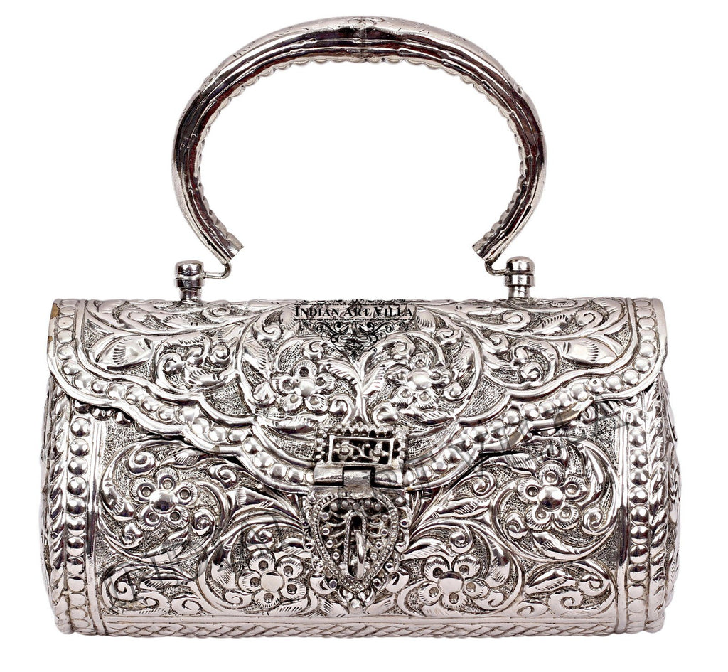 Silver Plated Handbag Purse, Women Wedding Clutches, Gift Item