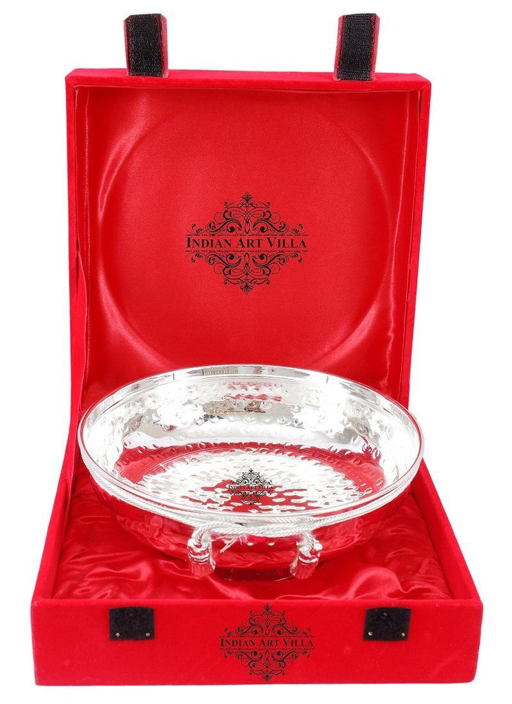 Silver Plated Handmade M Design Bowl - Decorative Centerpiece Tableware