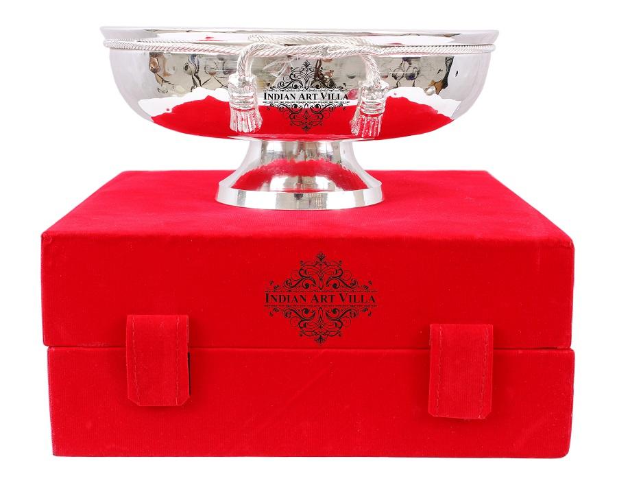 Silver Plated Handmade M Design Bowl - Decorative Centerpiece Tableware Silver Plated Bowls SP-3