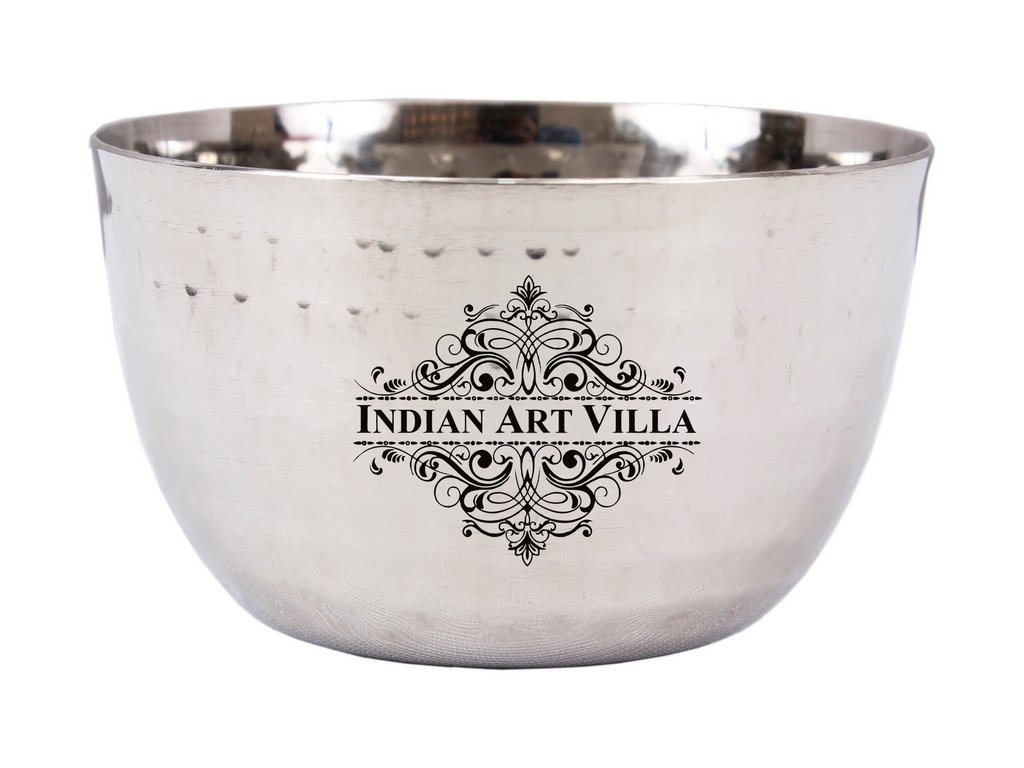 Stainless Steel Bowl 6 Oz - Serving Dal Curry Vegetable Dinnerware Steel Bowls Indian Art Villa