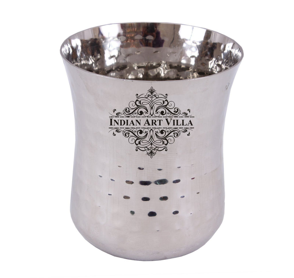Stainless Steel Hammered Glass Tumbler Cup 11 Oz