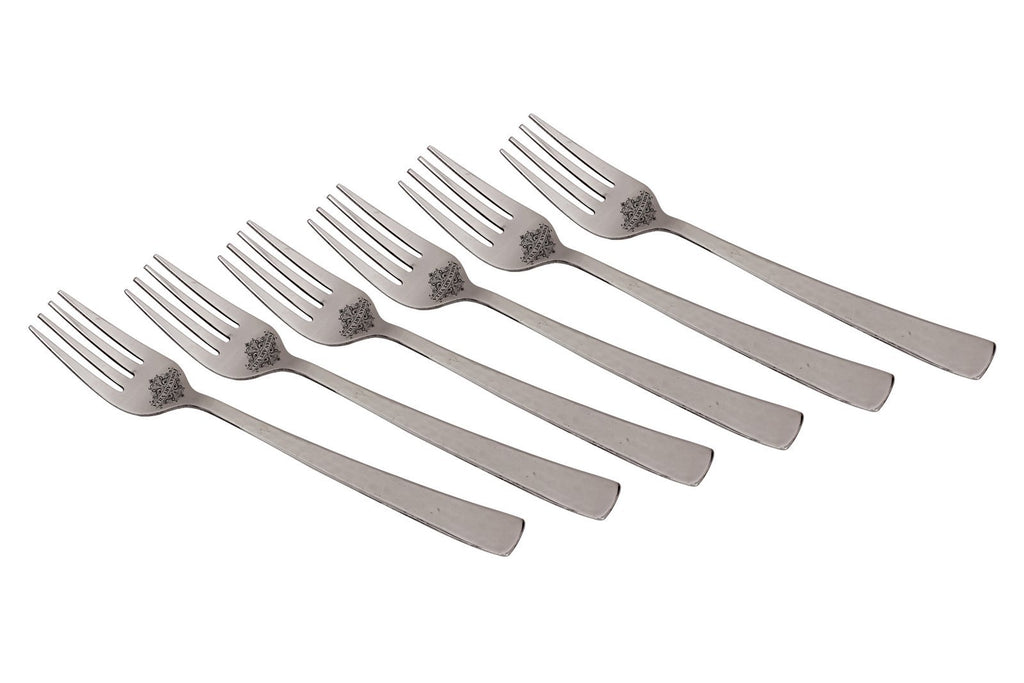 Stainless Steel Handmade Hammered Premium Quality Dessert Fork Cutlery Set Forks SS-5 6 Pieces