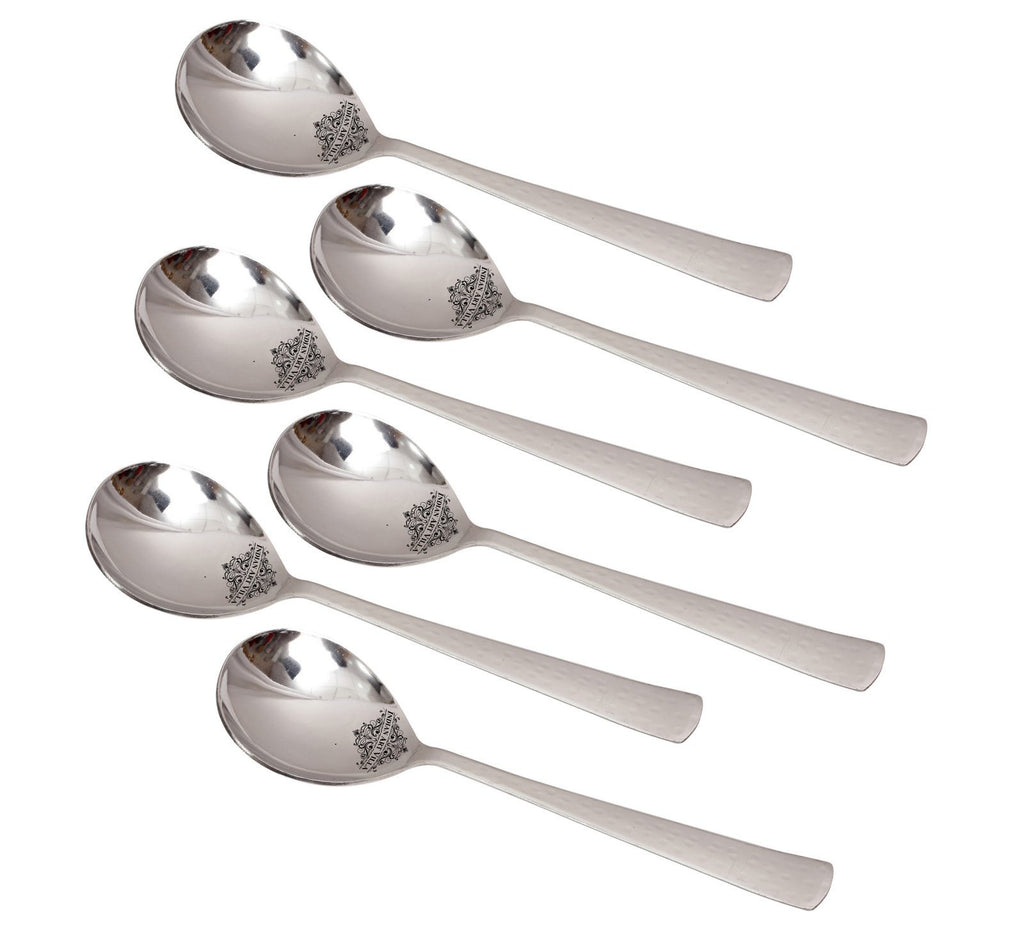 Stainless Steel Handmade Hammered Premium Quality Serving Spoon Cutlery Set Spoons SS-5 6 Pieces