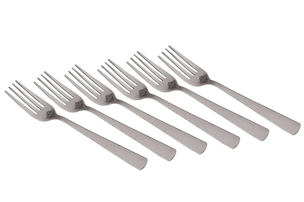 Stainless Steel Handmade Hammered Premium Quality Table Fork Cutlery Set Forks SS-5 6 Pieces