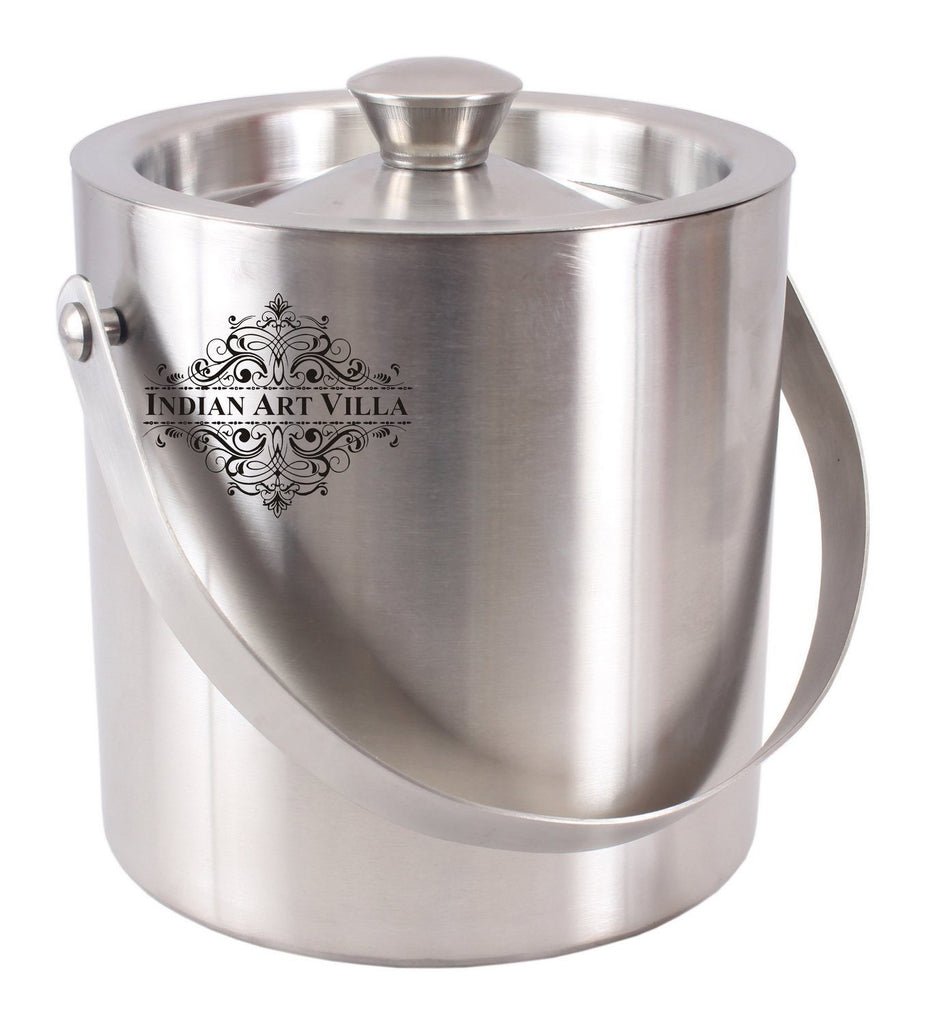 Stainless Steel Ice Bucket with Lid Ice Containers Indian Art Villa