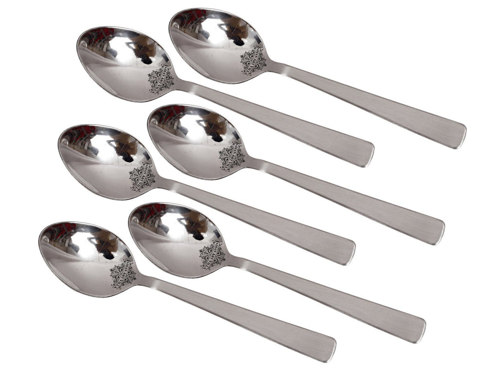 Stainless Steel Matt Finsh Premium Quality Dessert Spoon Cutlery Set Spoons SS-5 6 Pieces