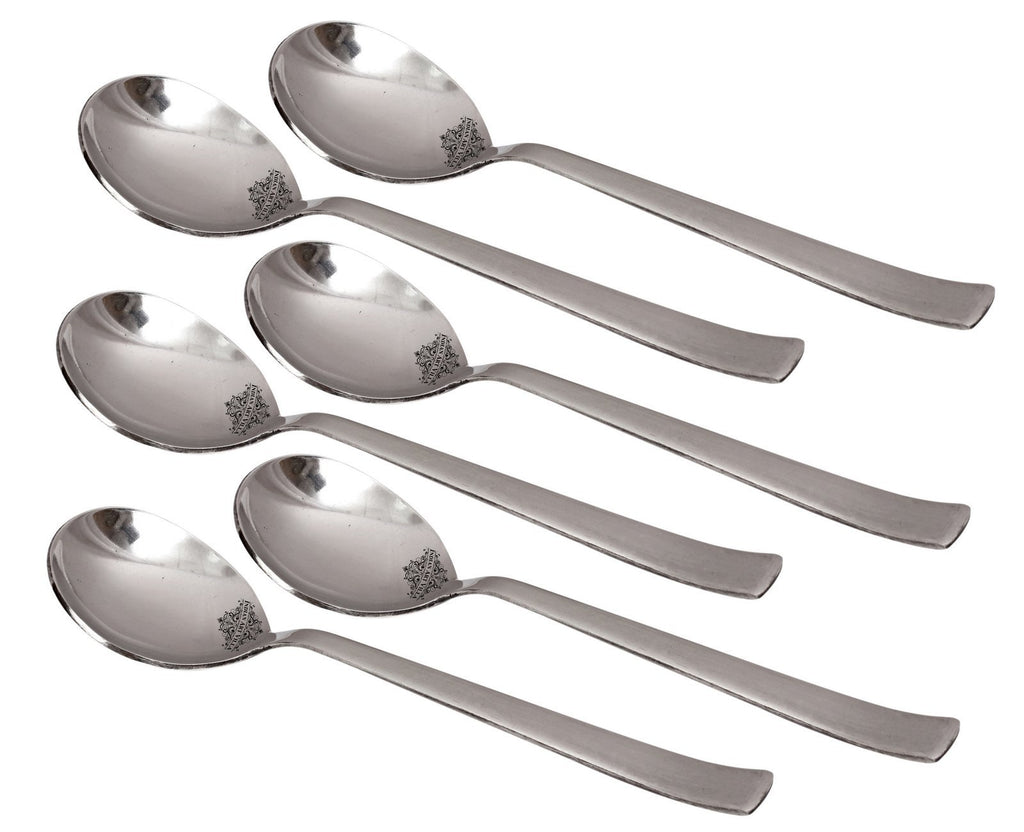Stainless Steel Matt Finsh Premium Quality Serving Soup Spoon Cutlery Set Spoons SS-5 6 Pieces
