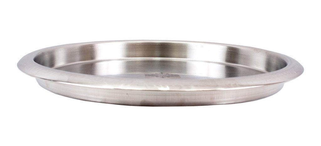 Stainless Steel Round Serving Bar Tray Tray Indian Art Villa