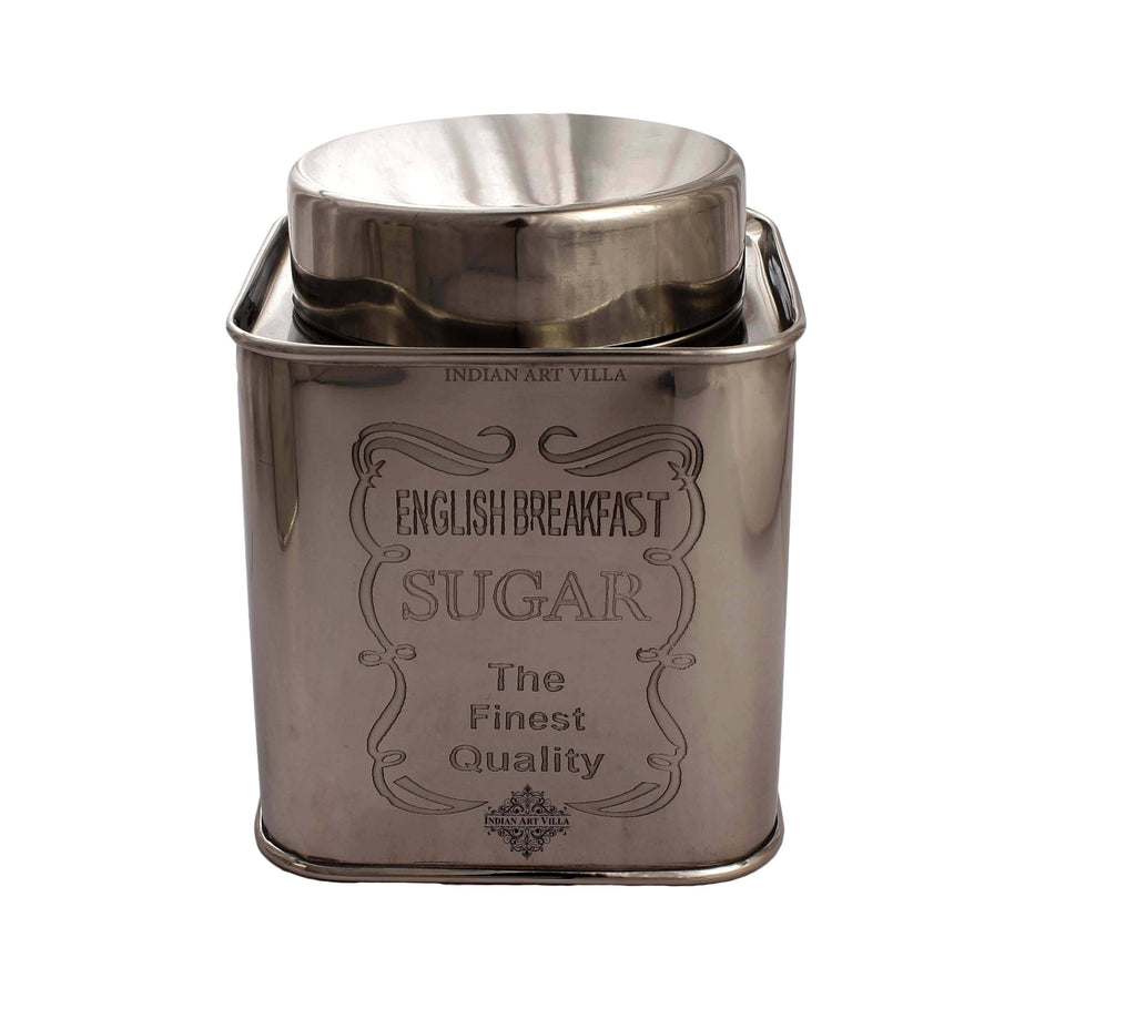 Steel Coffee & Sugar & Tea Container, 5'' Inch Steel Tea Pots IAV-CC-6-163- Sugar Container 