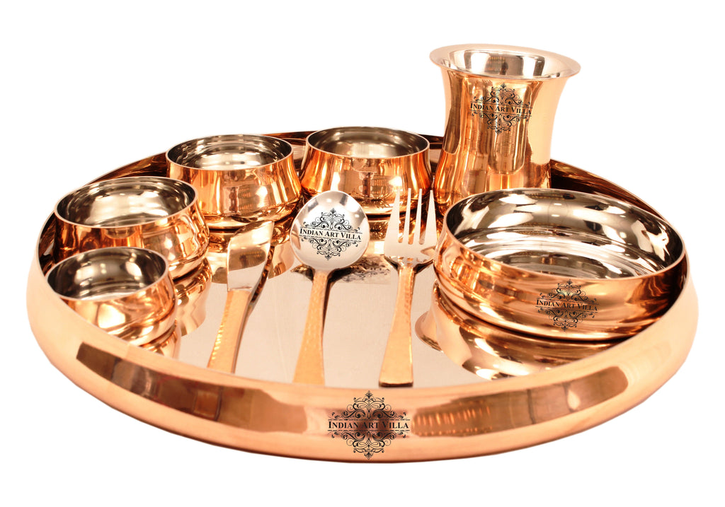 Steel Copper 10 Piece Curved Dinner Set of