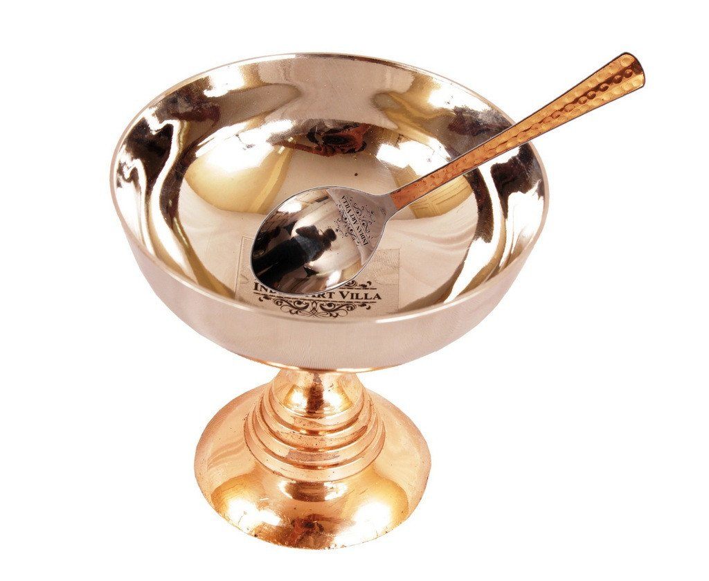 Steel Copper Bowl | 130 ML | with Serving Spoon