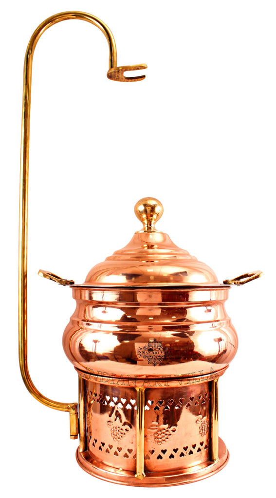 Steel Copper Chaffing Dish With Stand & Handle - 135.25 Oz  | 202.88 Oz | 270.51 Oz