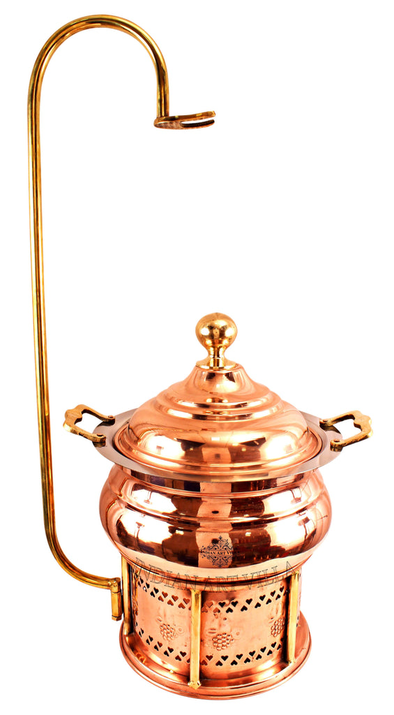 Steel Copper Chaffing Dish With Stand & Handle - 135.25 Oz | 202.88 Oz | 270.51 Oz Chafing Dishes CC-32