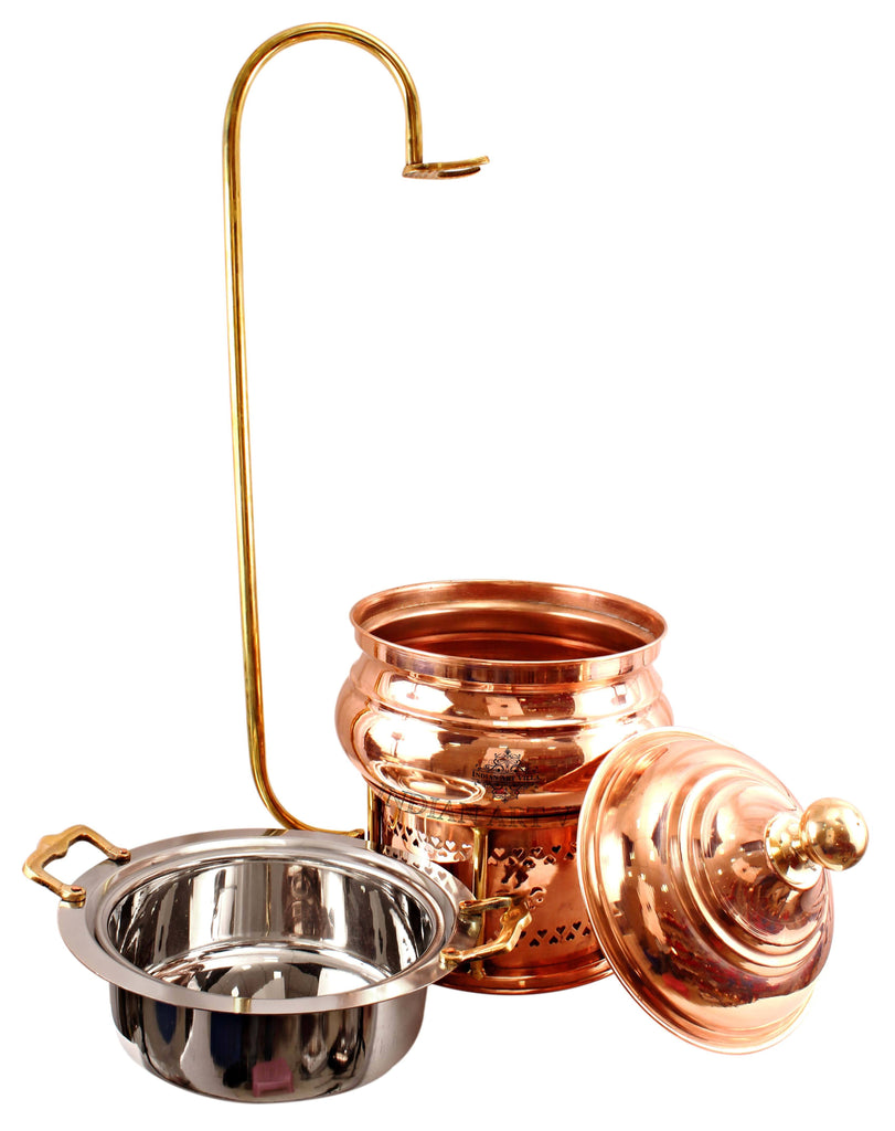 Steel Copper Chaffing Dish With Stand & Handle - 135.25 Oz | 202.88 Oz | 270.51 Oz Chafing Dishes CC-32