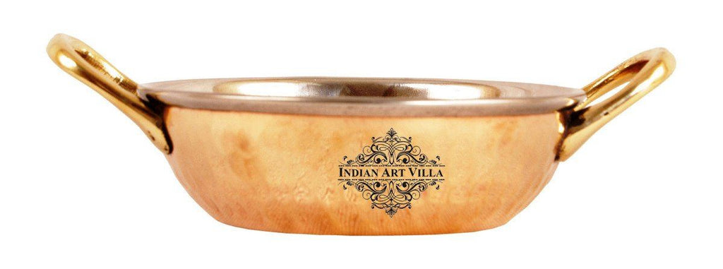 Steel Copper Dish Serving Indian Food Kadai Kadai Indian Art Villa