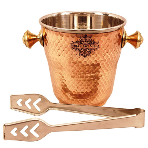 Steel Copper Ice Bucket Pot | 1000 ML | with Ice Holder