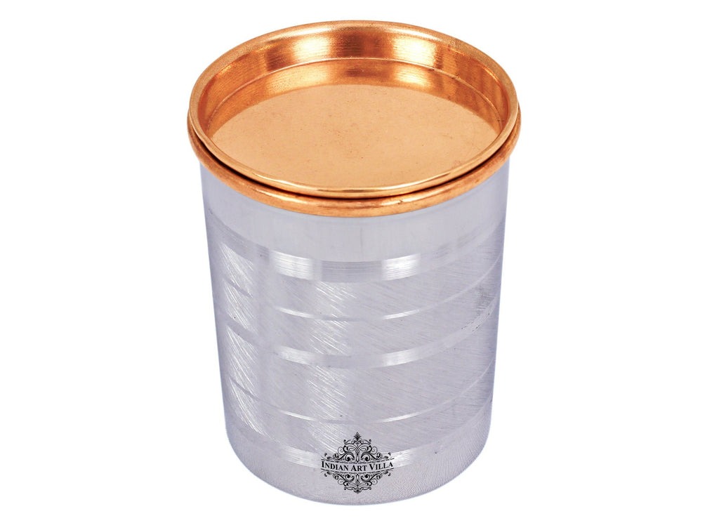 Steel Copper Luxury Glass with lid 8 Oz Set Copper Tumblers IAV-SCB-DW-197-L-
