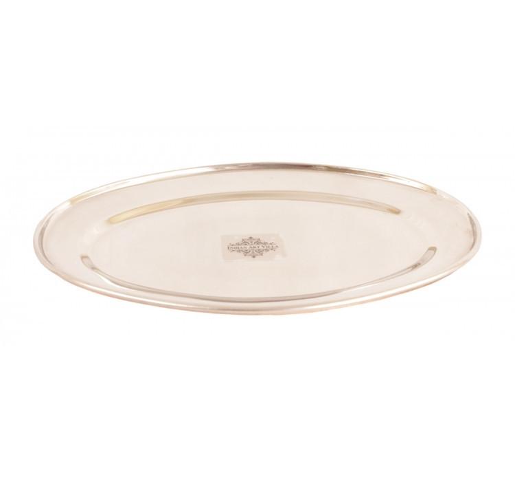Steel Copper Oval Serving Plate for Dinner Platters Indian Art Villa