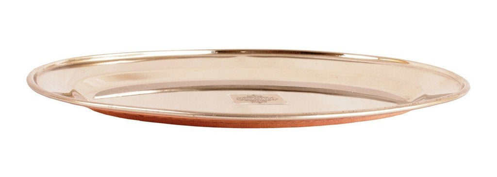 Steel Copper Oval Serving Plate