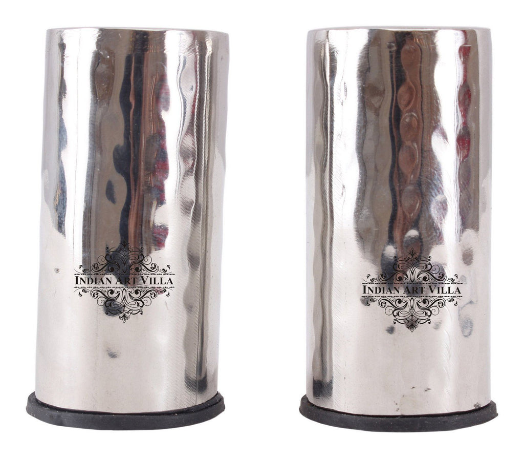 Steel Cylindrical Design Salt & Pepper Shaker Dispenser Steel Ware Serve Ware Combo Indian Art Villa