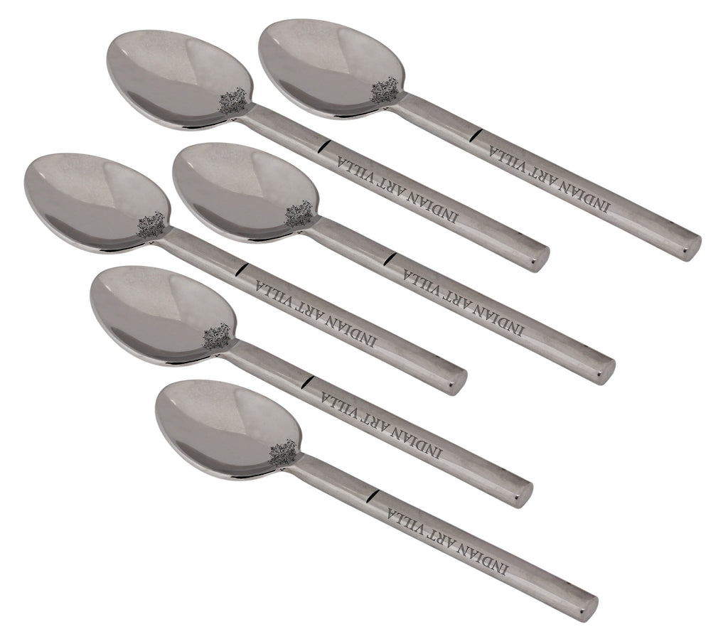 Steel Designer Premium Quality Cutlery Dessert Spoon Set Spoons SS-8 6 Pieces