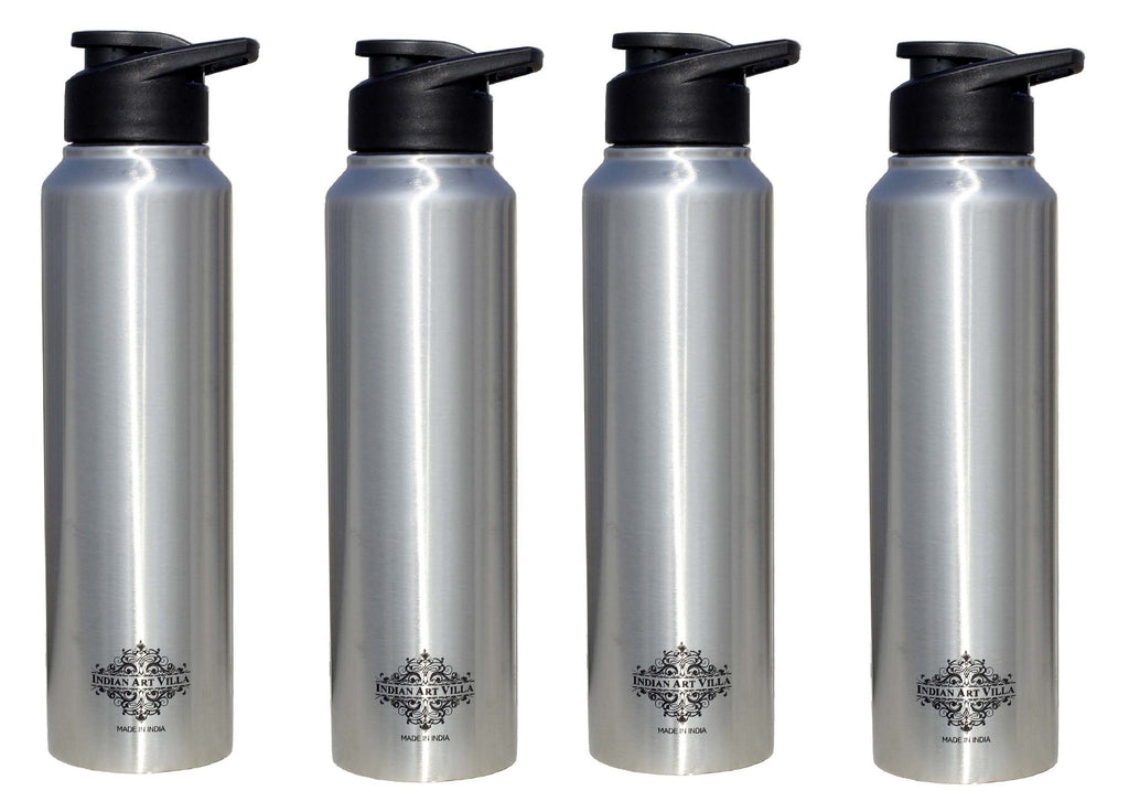 Steel Flat water Bottle Set of 4