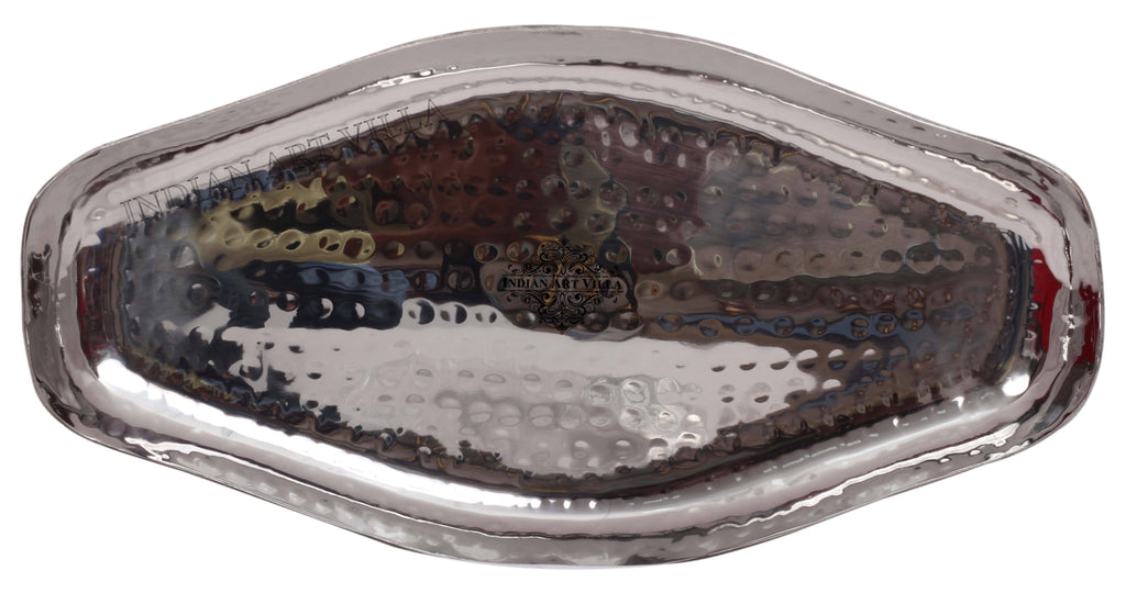 Steel Hammered Abstract Designer Tray Platter, 7.5'' width | 5.5" Width Tray SS-5 