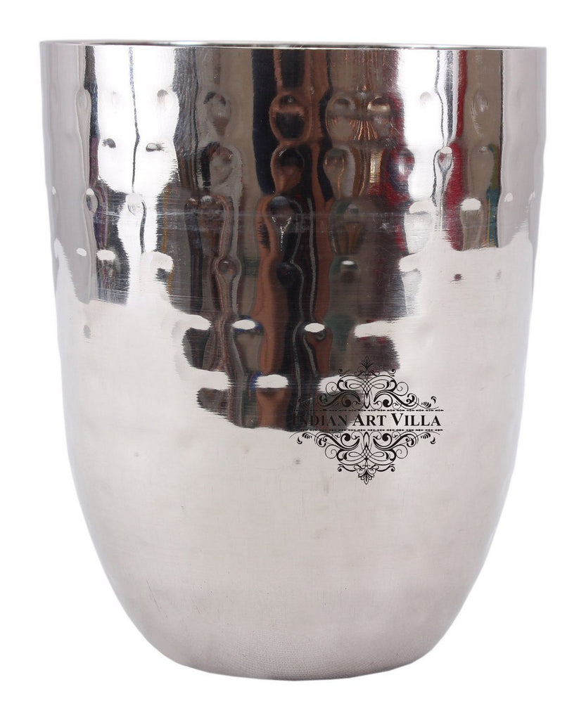Steel Hammered Glass Tumbler Cup Serving Drinking Water Steel Tumblers Indian Art Villa