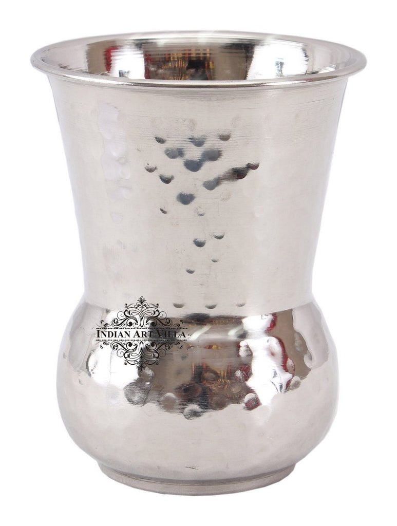 Steel Hammered Mathat Glass Tumbler Cup Serving Drinking Water