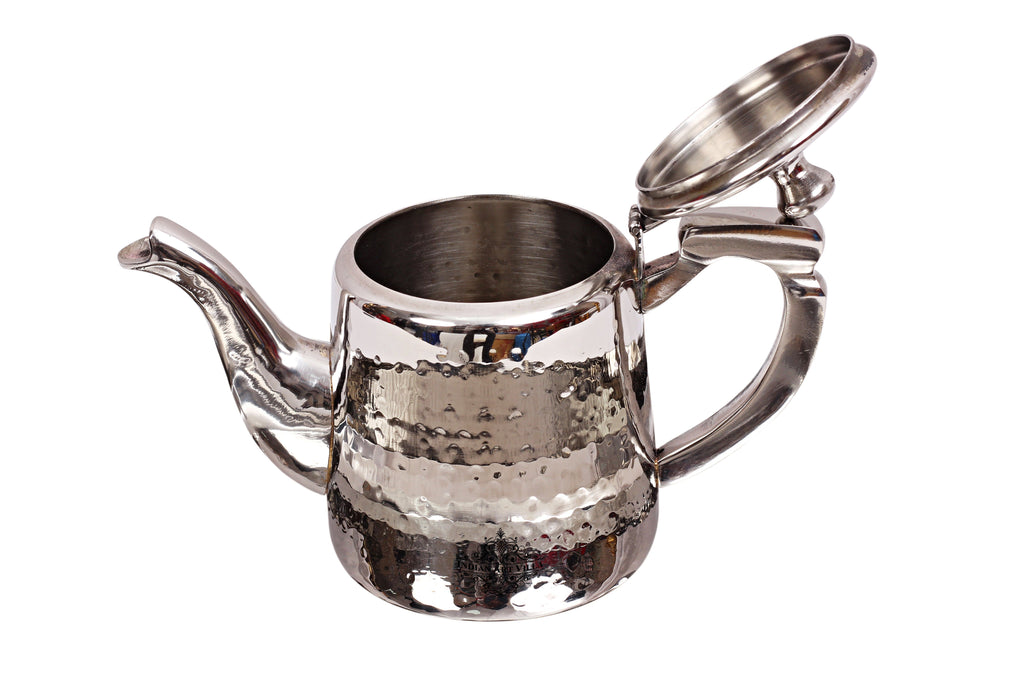 Steel Hammered Milk Pot, Serveware Tableware, Volume 650 ML Steel Tea Pots IndianArtVilla 
