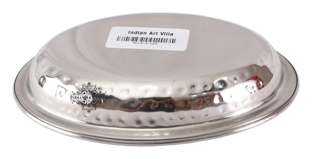 Steel Hammered Oval Platter | 400 ML | with 1 Oval Platter | 660 ML Steel Ware Serve Ware Combo Indian Art Villa