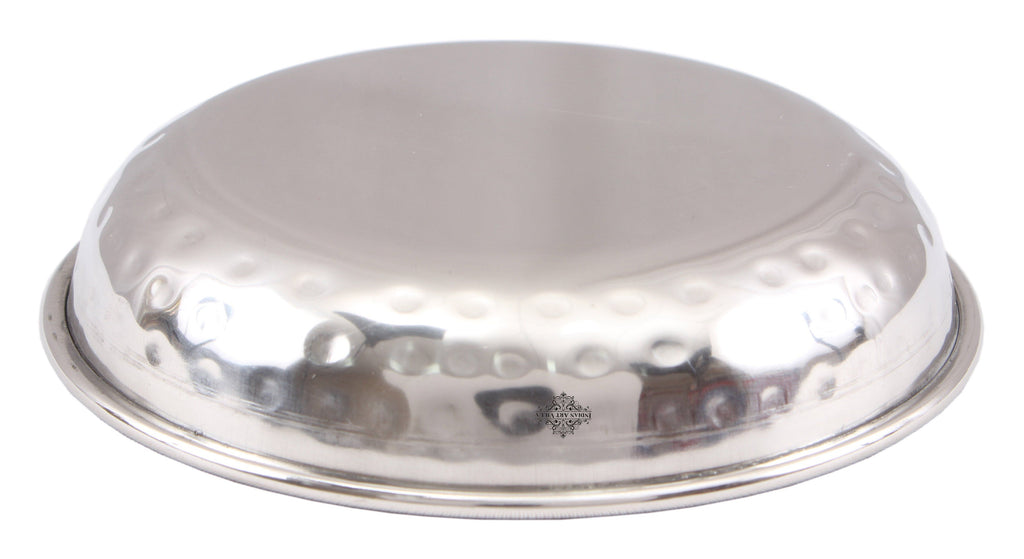 Steel Hammered Rice/Pudding Plate|Serving Dinner Dishes Steel Plates SS-5