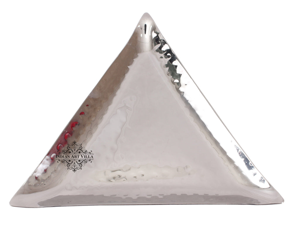 Steel Hammered Triangular Platter Tray|Serving Dish Tableware Tray SS-5 26" Inch 