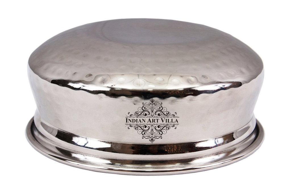 Steel Kadhai Karahi Wok Bowl | 350 ML | with 1 Handi Serving Bowl | 350 ML Steel Ware Serve Ware Combo Indian Art Villa