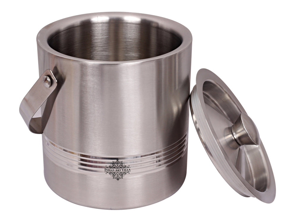 Steel Lining Design Ice Bucket with Lid & Handle, Serveware Tableware, Volume 1700 ML Ice Containers SS-5 