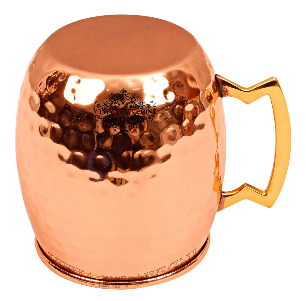 Steel with Copper Plated Hammered Beer Mug with Brass Designer Handle Beer Mugs IAV-SS-6-101-1