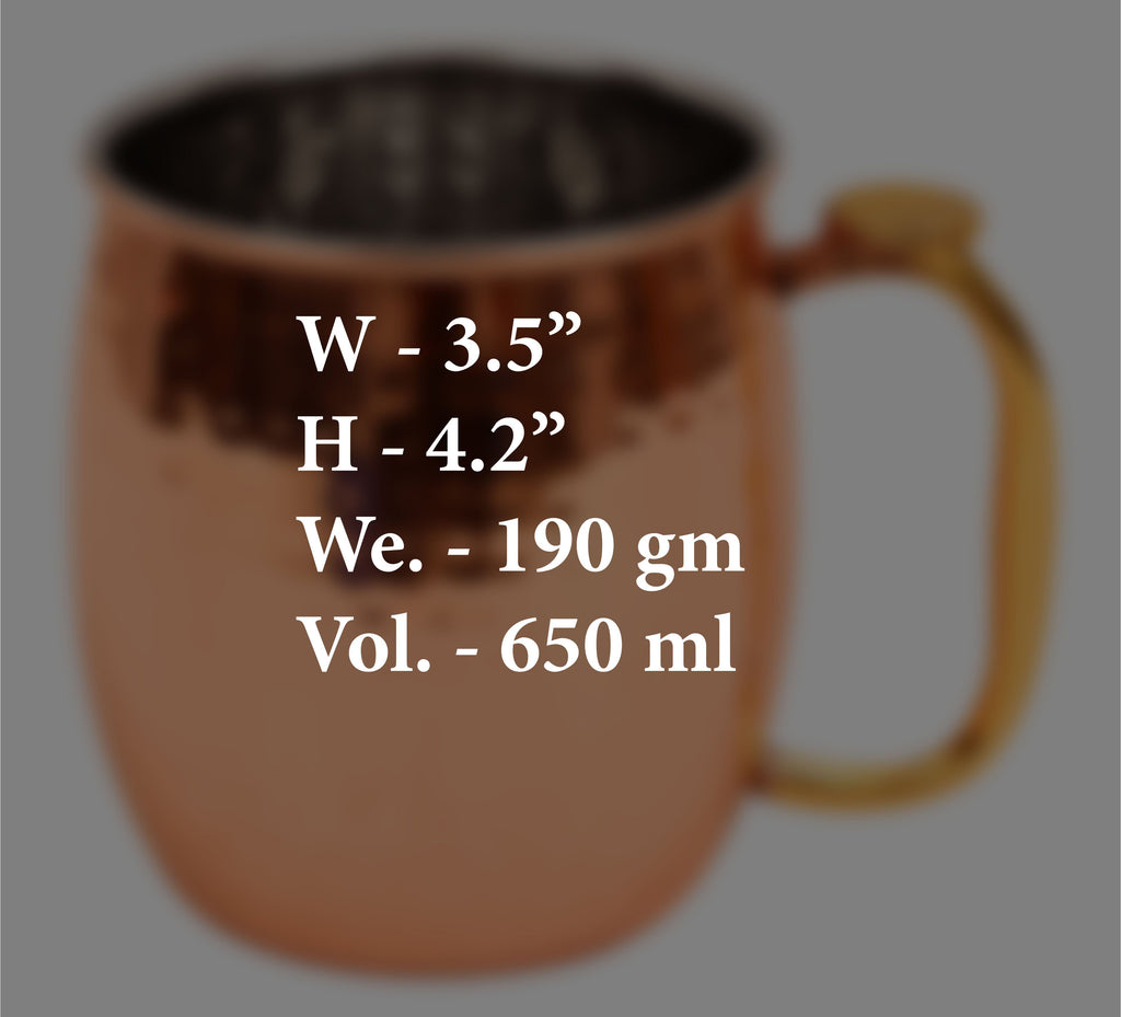 Steel with Copper Plated Hammered Beer Mug With Brass Thumb Design Handle Beer Mugs IAV-SS-6-101-2