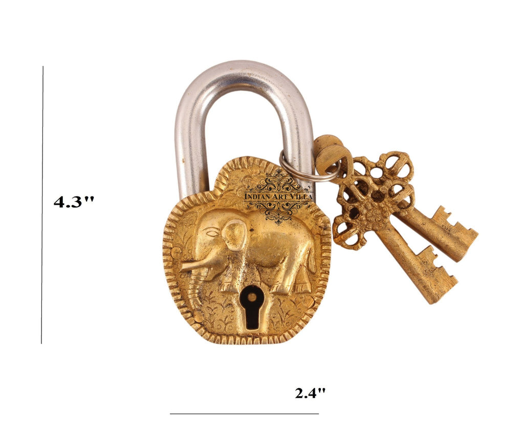 Vintage Antique Elephant Brass Lock