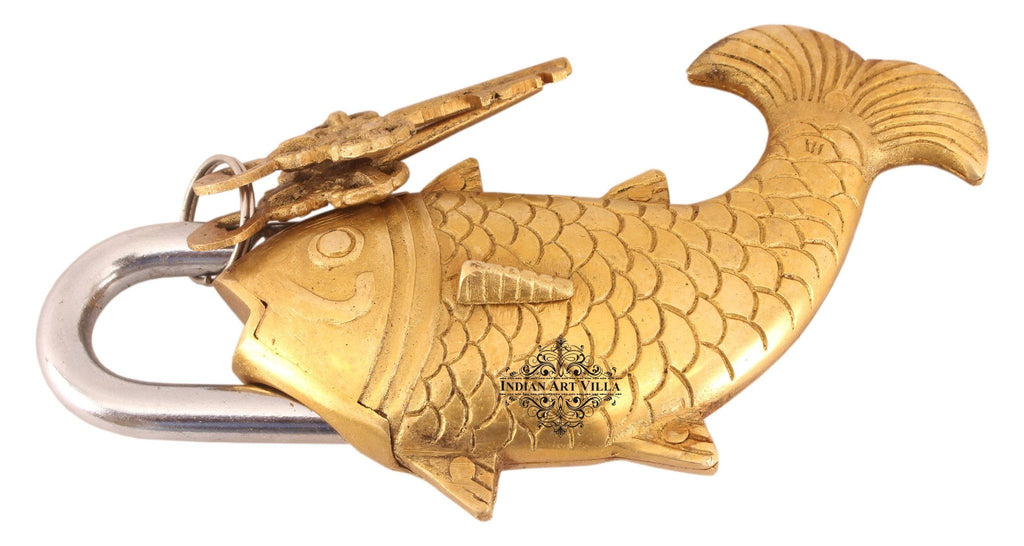 Vintage Style Antique Fish Shape Brass Lock