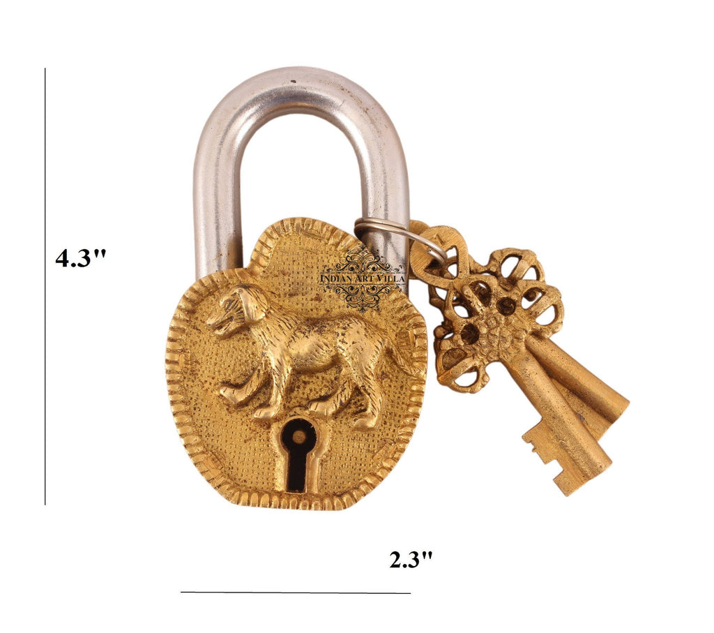 Vintage Style Dog Brass Security Lock