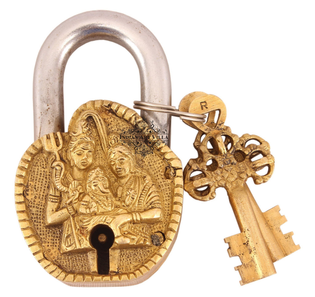 Vintage Style Lord Shiva Pariwar Brass Lock