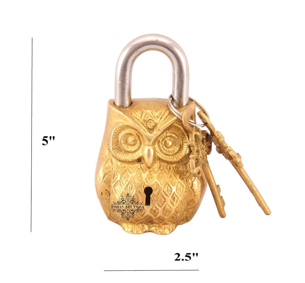 Vintage Style Owl Brass Lock