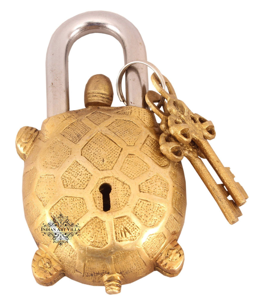 Vintage Style Vastu Tortoise Shape Brass Lock